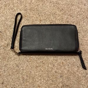 VERA BRADLEY LARGE LEATHER WALLET WITH STRAP